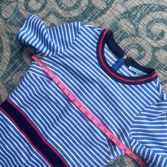 Draper James Blue & White Striped Short Sleeve A-Line‎ Dress - Size S - Picture 10 of 11